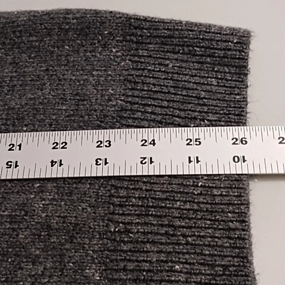 Super Soft Cotton Blend Zip Mock Neck Sweater Charcoal Gray/Cream White Flecks - Picture 5 of 9